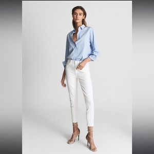 NWT Paige Hoxton skinny crop jeans in crisp white. Size 27.